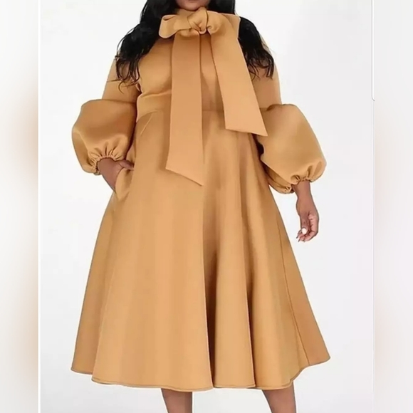 Bow Tie Neck Dress - Picture 3 of 5